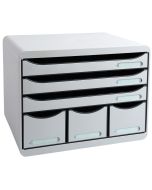 Caisson à 6 Tiroirs - Gris lumière : EXACOMPTA Store-Box MAXI modèle