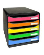 Boite de rangement 5 tiroirs Noir/Arlequin 309798D EXACOMPTA
