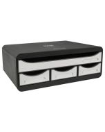 Caisson à 4 Tiroirs - Toolbox - Noir/Blanc brillant : EXACOMPTA Glossy image