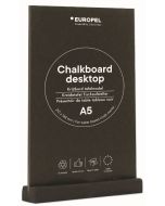 Présentoir de Table - A5/Portrait - Ardoise avec socle en bois Noir : EUROPEL image