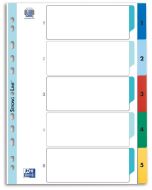 Jeu de 5 Intercalaires à chiffres en plastique A4 OXFORD