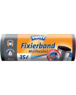 Photo Lot de 10 sacs poubelle avec bande de fixation - 35 litres - Noir SWIRL - 4006508174188