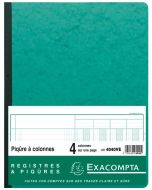 EXACOMPTA : Registre comptable 4 colonnes sur 1 page 4040E