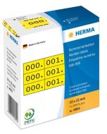 Etiquettes à triple numérotation - Noir et Jaune HERMA Etiquetage 4801