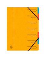 54079E EXACOMPTA : Trieur avec élastiques - 7 compartiments - Jaune