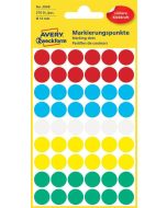 AVERY Pastilles adhésives 12 mm - Couleurs assorties 3088
