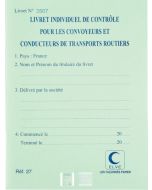 Carnet de Contrôle des conducteurs de transports routiers ELVE 27