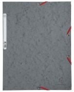 Chemise à élastiques 3 rabats Carte lustrée 400g - Gris : EXACOMPTA Photo