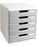 EXACOMPTA : Module de rangement 5 tiroirs - Modulo - Gris/granit