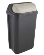 Photo Poubelle avec couvercle - 50 litres - Graphite/Crème KEEEPER Rasmus