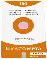 Photo Fiches Bristol lignées - 100 x 150 mm - Assortiment EXACOMPTA 13852X