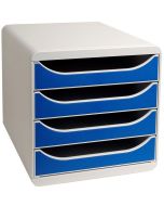 Caisson à 4 tiroirs - Big Box Gris lumière/bleu 310003D EXACOMPTA 