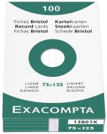 Photo Fiches Bristol lignées - 75 x 125 mm - Blanc EXACOMPTA Image