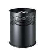 Photo Corbeille à papier en acier 15 litres - Noir : HELIT H2515795