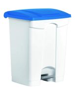 Photo Poubelle à pédale avec couvercle - 70 litres - Blanc/Bleu : HELIT H2402234 