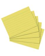 Photo fiches Bristol lignées - 74 x 105 mm - Jaune : HERLITZ 1150713