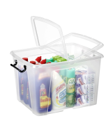 Photo Bac de rangement avec couvercle - 40 litres transparent HW674 CEP
