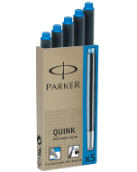 Photo PARKER : Boite de 5 cartouches d'encre Quink - Bleu Stylo