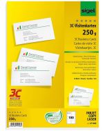 Photo SIGEL : Lot de 100 cartes de visite 3C extra blanches - 250 g - LP800