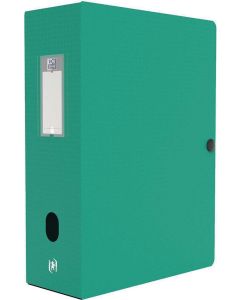 ELBA : Boite de classement Memphis avec bouton - Vert - Dos de 100 mm