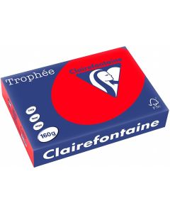 Ramette de papier Trophée de 250 feuilles A4 160g - Rouge corail : CLAIREFONTAINE Visuel