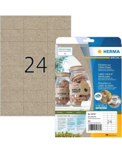 Étiquettes adhésives - 70 x 36 mm - brun naturel HERMA Lot de 480 