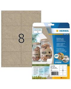 Étiquettes adhésives - 99,1 x 67,7 mm - brun naturel HERMA Lot de 160 - image