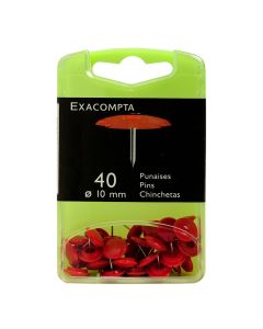 Boite de 40 punaises - Rouge Exacompta 14024E
