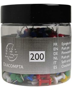 Exacompta 14769E Boite de 200 Punaises - Assortiment Push Pins 