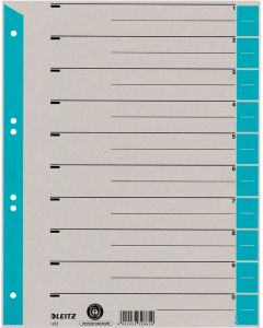 Photo Intercalaires en carton - 240 x 300 mm - 230g/m² - Gris/Bleu clair : LEITZ Lot de 100 - 1652-00-30