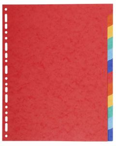 Jeu de 12 Intercalaires A4 maxi en carte recyclée teintée - Assortiment : EXACOMPTA Image
