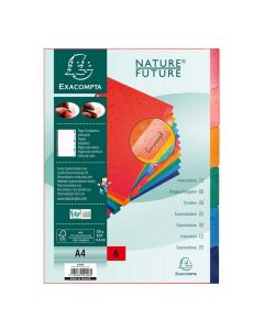 EXACOMPTA : Jeu de 6 intercalaires neutres en carte lustrée 2206E