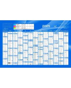 Grand Calendrier mural 2025 - 650 x 430 mm - Bleu QUO VADIS