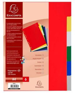 Jeu de 6 intercalaires souples en PP - Format A4 - Assortiment EXACOMPTA Image