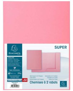 Lot de 50 Chemises à 2 rabats SUPER 210 - Rose EXACOMPTA Image