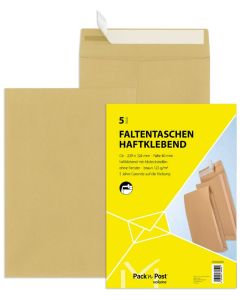 Pochettes d'expédition à soufflets - 229 x 324 mm - Marron : MAIL MEDIA Lot de 5 Visuel