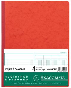 EXACOMPTA : Registre comptable 4 colonnes sur 1 page 4040E