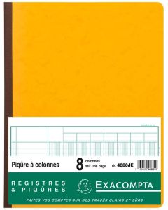 Registre 8 colonnes - 320 x 250 mm - Jaune EXACOMPTA Image