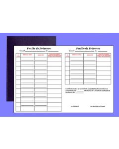 Registre de Présence au Conseil 41001 ELVE