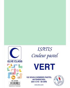 Sous-Chemise pour dossier A4 - Vert ELVE Isatis Lot de 102