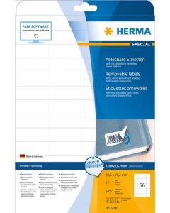 HERMA 5080 : Étiquettes adhésives blanches - Multi-usages - 52,5 x 21,2 mm