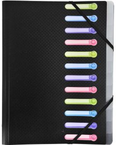 EXACOMPTA Trieur avec élastiques - 12 compartiments 55981E photo