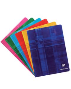 CLAIREFONTAINE 63751C : Cahier piqûre couverture pelliculée - 48 pages à grands carreaux - 170 x 220 mm