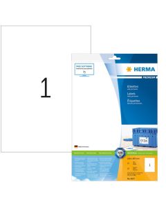 Étiquettes adhésives blanches - 210 x 297 mm Herma 8637