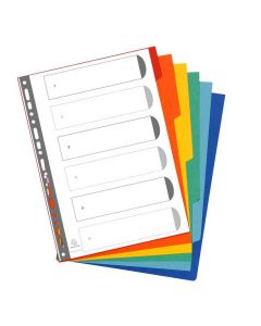 Jeu de 6 Intercalaires A4 en carte lustrée rigide - Assortiment EXACOMPTA 