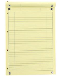 Bloc-Notes ligné avec marge et perforé A4  jaune OXFORD