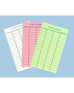 Fiches Bibliothèques - Vert - A retourner ELVE B753V Lot de 100 modèle