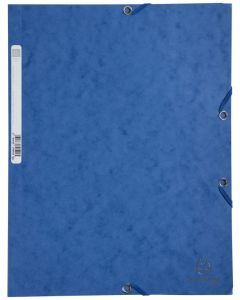 Chemise à élastiques 3 rabats Carte lustrée 400g - Bleu : EXACOMPTA Image