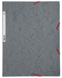 Chemise à élastiques 3 rabats Carte lustrée 400g - Gris : EXACOMPTA Photo