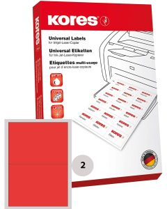 Lot de 200 étiquettes adhésives - Rouge - 210 x 148 mm : KORES Image